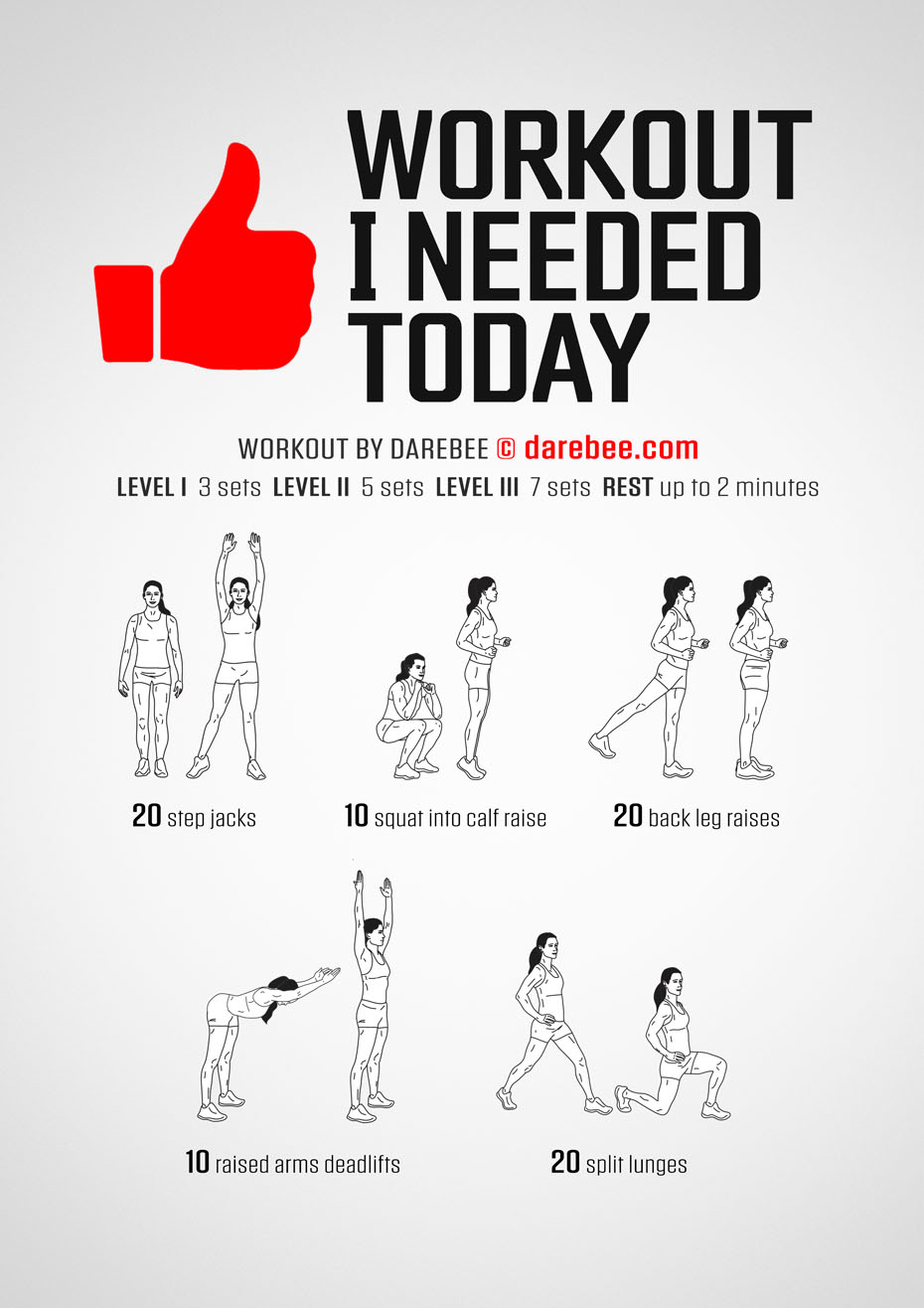 Workout I Needed Today is a DAREBEE home fitness, no-equipment home cardio workout that uses lower body exercises to get your body moving.