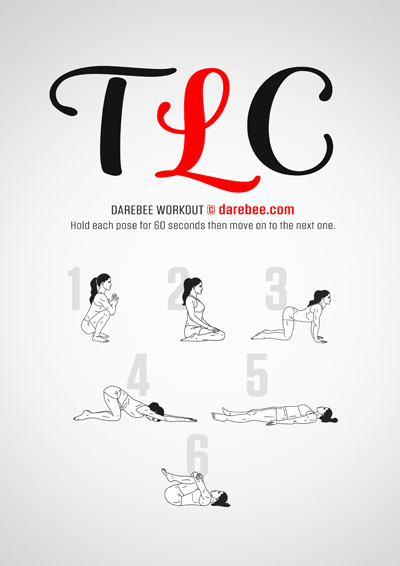 TLC is a DAREBEE home fitness no-equipment recovery workout that will help you recover on days you're feeling sluggish and still get some exercise in.